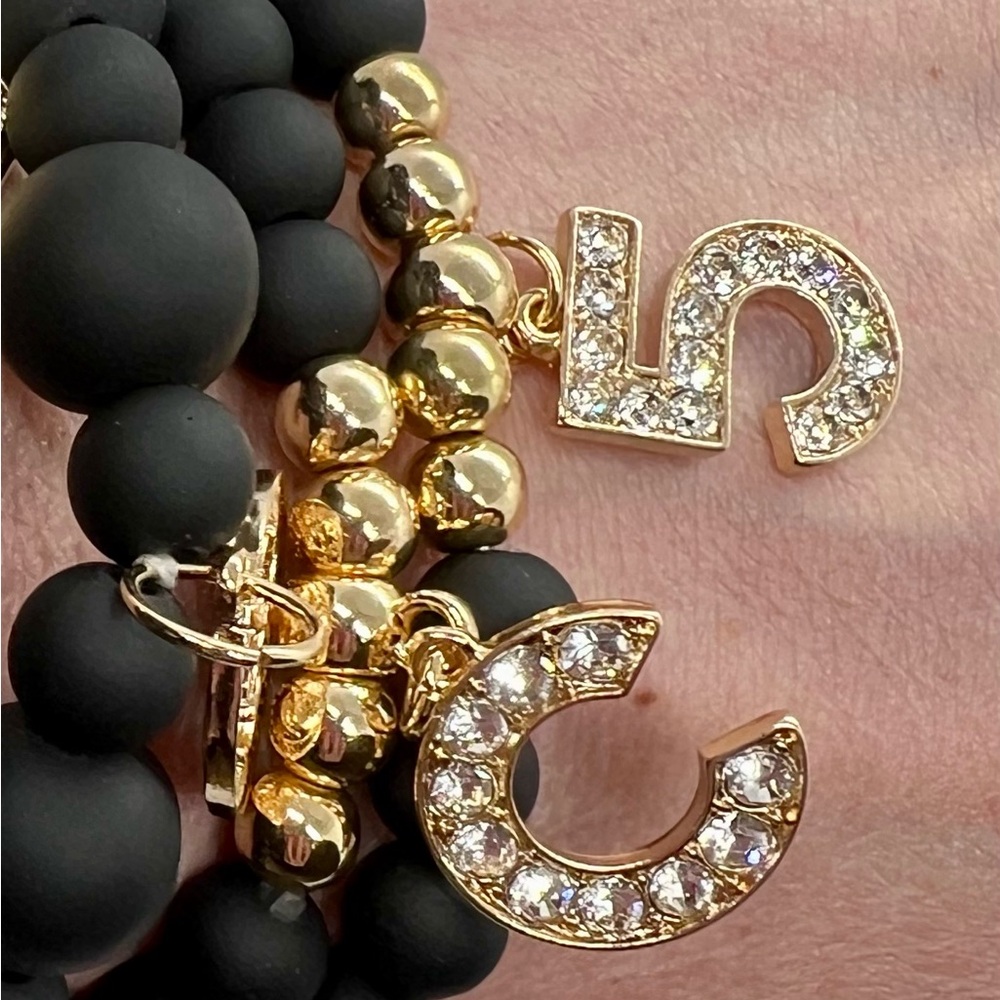 LAST 1! Fashion Jewelry Black 5 PC Multi-color Fashion Beaded Bracelets Set - Picture 5 of 6